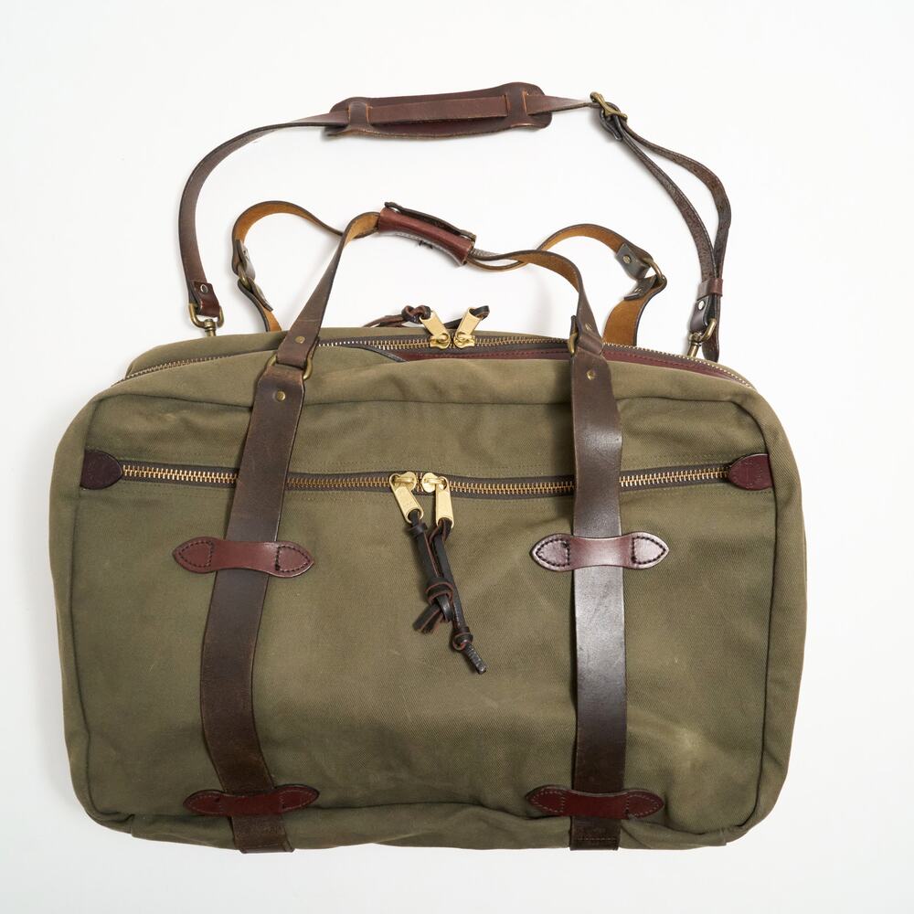 Filson Large Pullman Travel Bag Otter Green Made in USA Rugged Twill Duffel